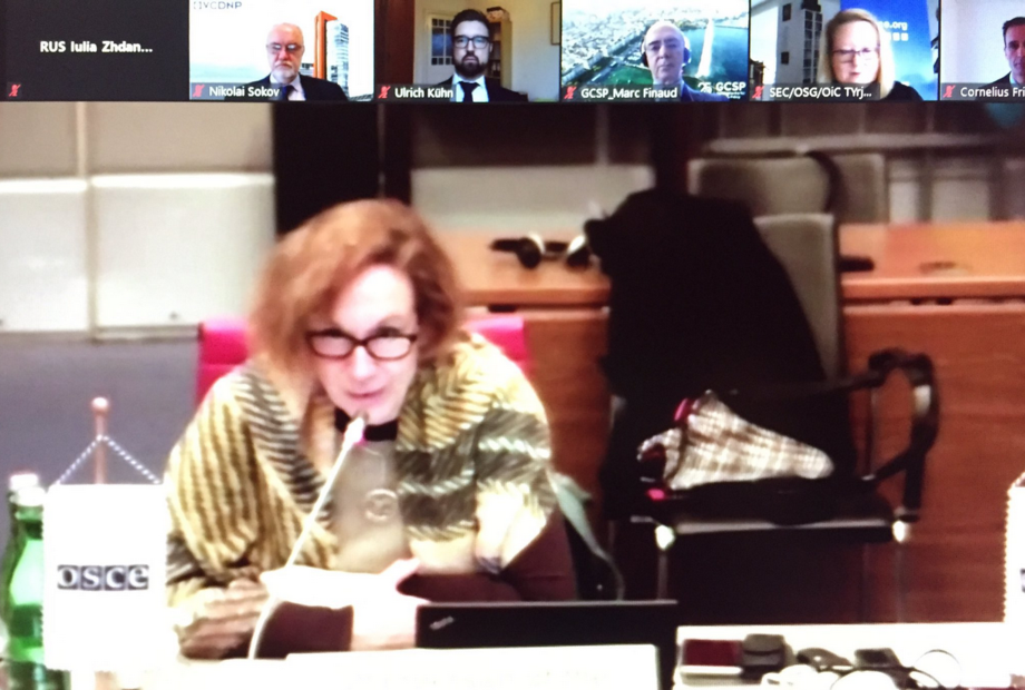 Photo taken during virtual ceremony