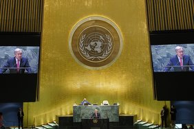 UN Secretary General Antonio Guterres opens the 76 session of the UN General Assembly